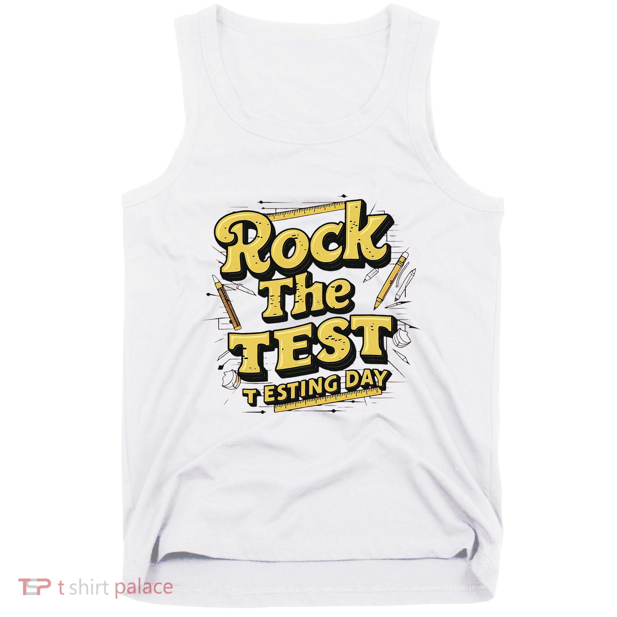 Rock The Test Retro Motivational Teacher Student Tank Top