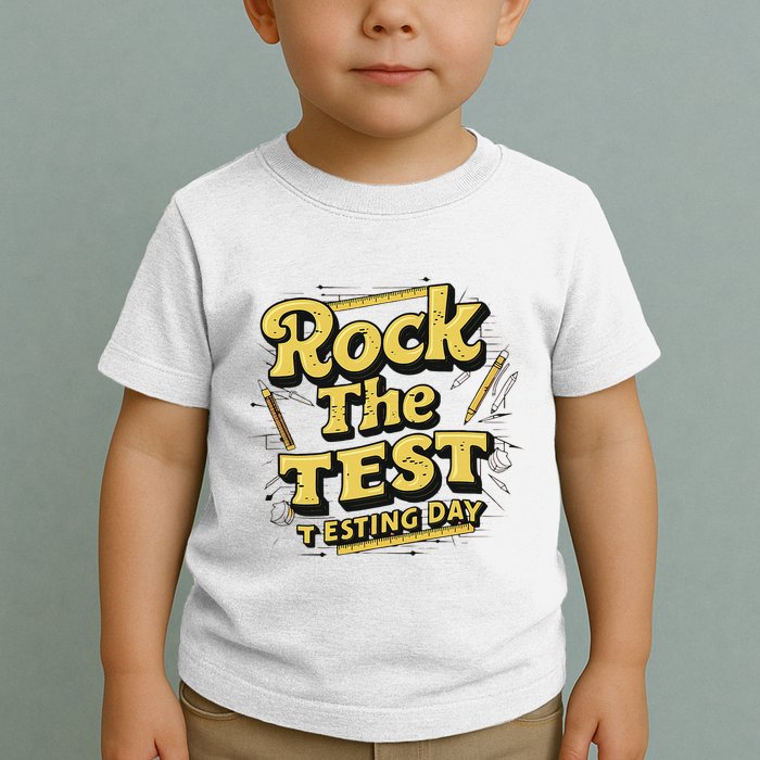 Rock The Test Retro Motivational Teacher Student Toddler T-Shirt