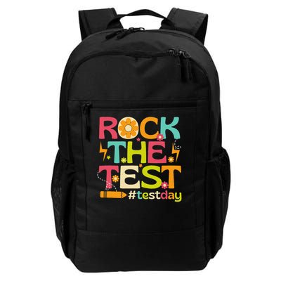 Rock The Test Testing Day Retro Smile Face Teacher Student Daily Commute Backpack