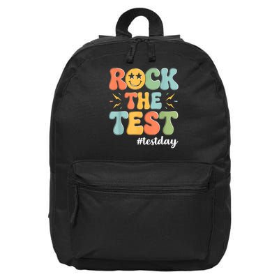 Rock The Test Testing Day Staar Motivational Teacher Testing 16 in Basic Backpack