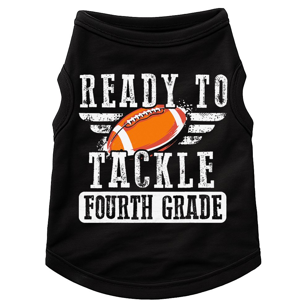 Ready To Tackle Fourth Grade Football Ball Back To School Doggie Tank