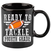 Ready To Tackle Fourth Grade Football Ball Back To School 11oz C Handle Ceramic Mug
