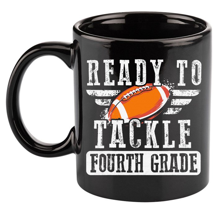 Ready To Tackle Fourth Grade Football Ball Back To School 11oz C Handle Ceramic Mug