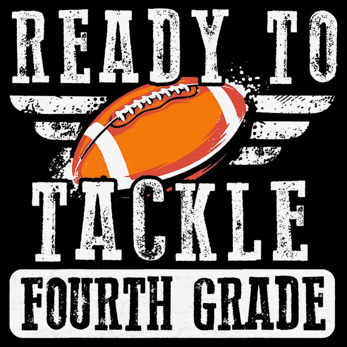 Ready To Tackle Fourth Grade Football Ball Back To School Drawstring Bag
