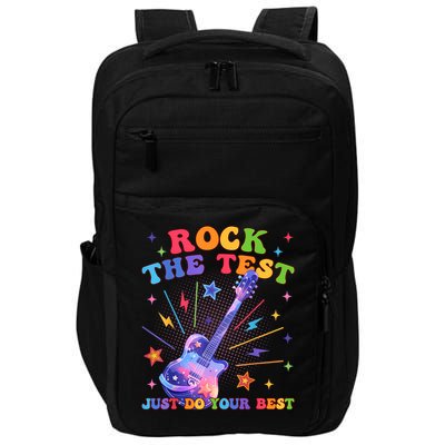 Rock The Test Testing Day Teacher Student Just Do Your Best Impact Tech Backpack