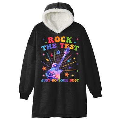 Rock The Test Testing Day Teacher Student Just Do Your Best Hooded Wearable Blanket