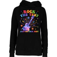 Rock The Test Testing Day Teacher Student Just Do Your Best Womens Funnel Neck Pullover Hood