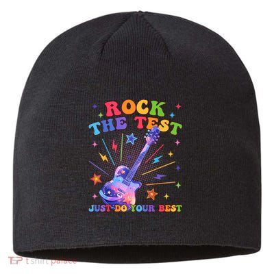 Rock The Test Testing Day Teacher Student Just Do Your Best Sustainable Beanie