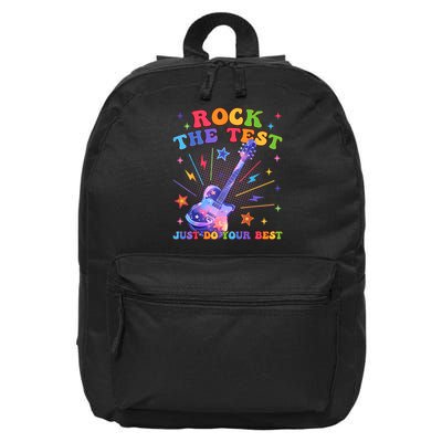 Rock The Test Testing Day Teacher Student Just Do Your Best 16 in Basic Backpack