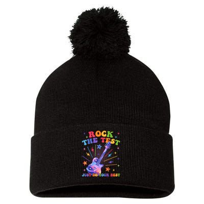 Rock The Test Testing Day Teacher Student Just Do Your Best Pom Pom 12in Knit Beanie