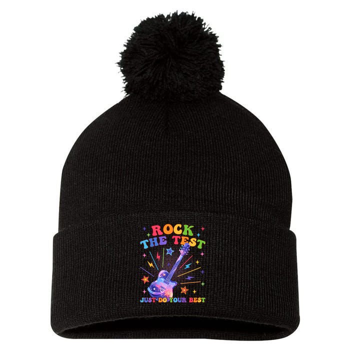 Rock The Test Testing Day Teacher Student Just Do Your Best Pom Pom 12in Knit Beanie