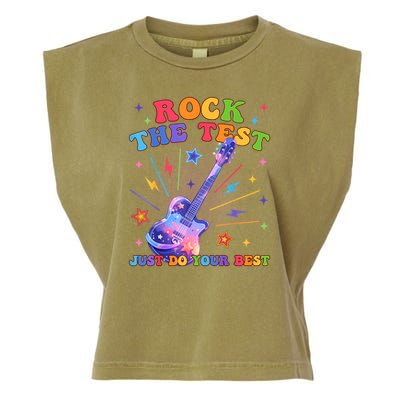 Rock The Test Testing Day Teacher Student Just Do Your Best Garment-Dyed Women's Muscle Tee