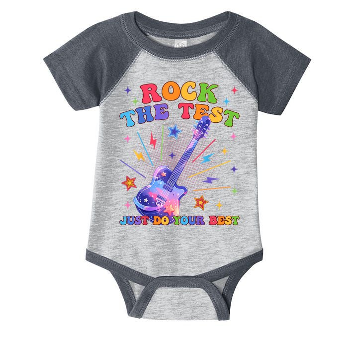 Rock The Test Testing Day Teacher Student Just Do Your Best Infant Baby Jersey Bodysuit