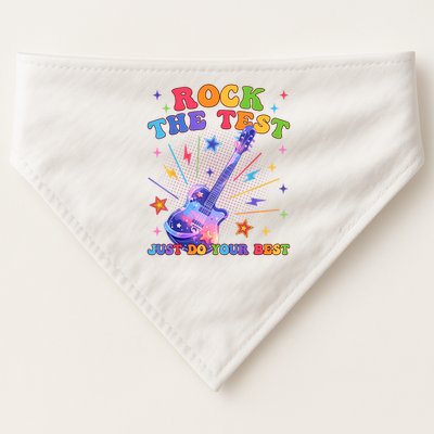 Rock The Test Testing Day Teacher Student Just Do Your Best USA-Made Doggie Bandana