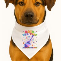 Rock The Test Testing Day Teacher Student Just Do Your Best USA-Made Doggie Bandana