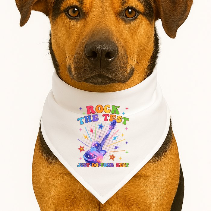 Rock The Test Testing Day Teacher Student Just Do Your Best USA-Made Doggie Bandana