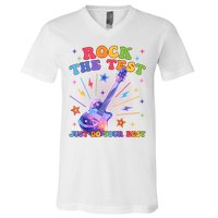 Rock The Test Testing Day Teacher Student Just Do Your Best V-Neck T-Shirt
