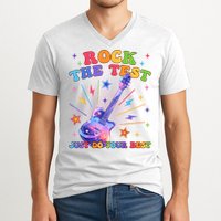 Rock The Test Testing Day Teacher Student Just Do Your Best V-Neck T-Shirt