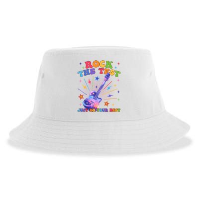 Rock The Test Testing Day Teacher Student Just Do Your Best Sustainable Bucket Hat