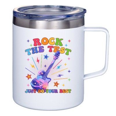 Rock The Test Testing Day Teacher Student Just Do Your Best 12oz Stainless Steel Coffee Mug