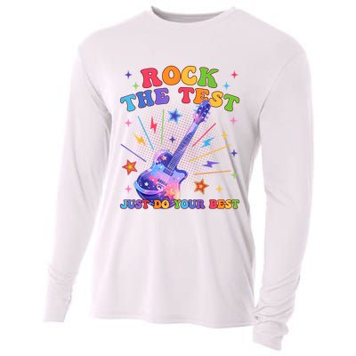 Rock The Test Testing Day Teacher Student Just Do Your Best Cooling Performance Long Sleeve Crew