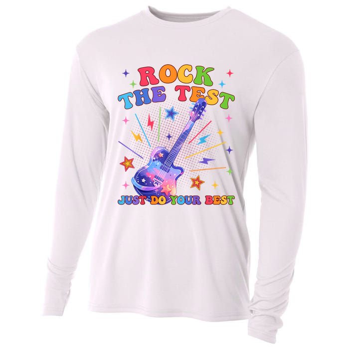 Rock The Test Testing Day Teacher Student Just Do Your Best Cooling Performance Long Sleeve Crew