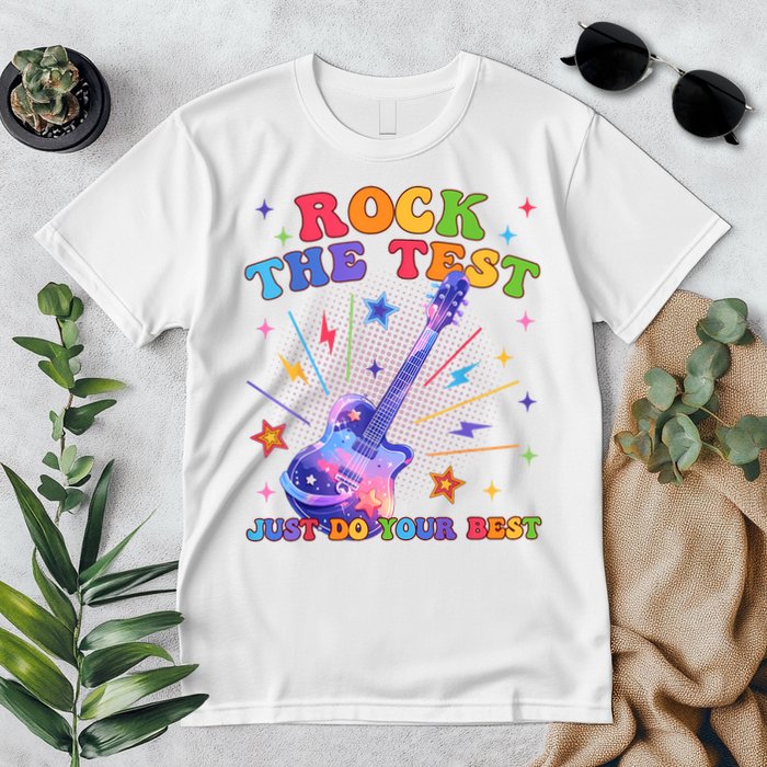 Rock The Test Testing Day Teacher Student Just Do Your Best Premium T-Shirt