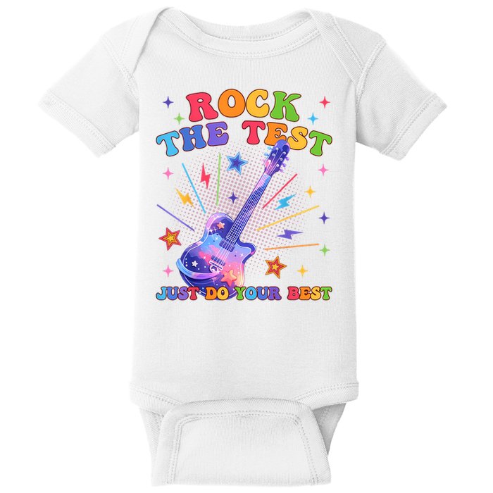 Rock The Test Testing Day Teacher Student Just Do Your Best Baby Bodysuit
