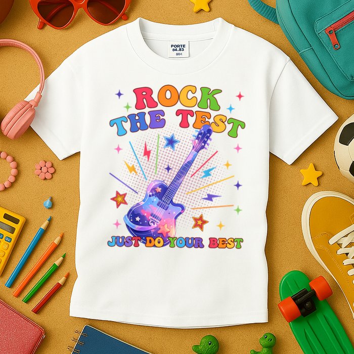 Rock The Test Testing Day Teacher Student Just Do Your Best Kids T-Shirt