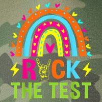 Rock The Test Rainbow Testing Day Motivational Teacher Legacy Tie Dye Trucker Hat