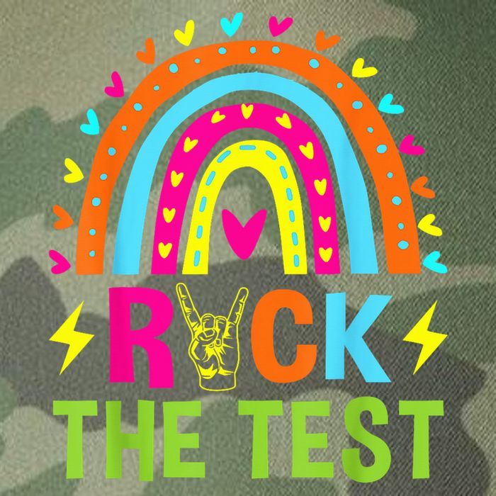 Rock The Test Rainbow Testing Day Motivational Teacher Legacy Tie Dye Trucker Hat