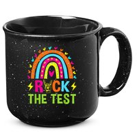 Rock The Test Rainbow Testing Day Motivational Teacher 15oz Campfire Ceramic Mug