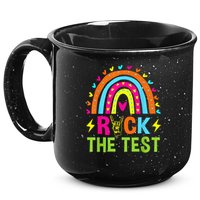 Rock The Test Rainbow Testing Day Motivational Teacher 15oz Campfire Ceramic Mug