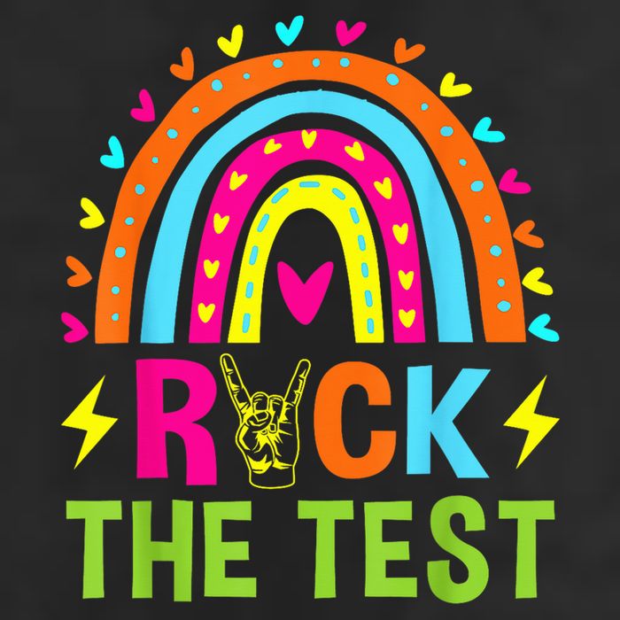 Rock The Test Rainbow Testing Day Motivational Teacher 12oz Stainless Steel Coffee Mug