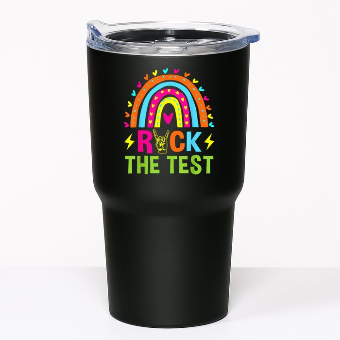 Rock The Test Rainbow Testing Day Motivational Teacher Tumbler