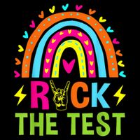 Rock The Test Rainbow Testing Day Motivational Teacher Wool Snapback Cap