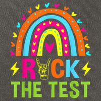 Rock The Test Rainbow Testing Day Motivational Teacher Cotton Canvas Backpack