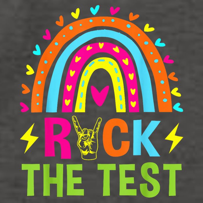 Rock The Test Rainbow Testing Day Motivational Teacher Vector Backpack