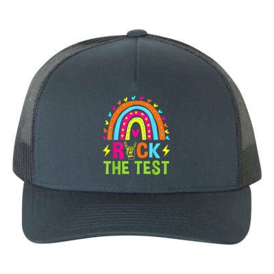 Rock The Test Rainbow Testing Day Motivational Teacher Yupoong Adult 5-Panel Trucker Hat