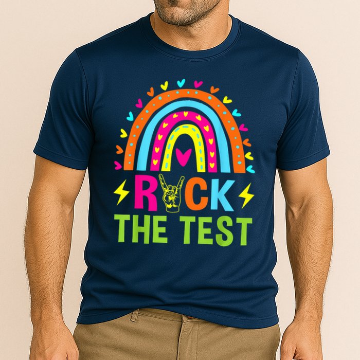 Rock The Test Rainbow Testing Day Motivational Teacher Performance Shirt