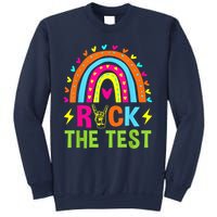 Rock The Test Rainbow Testing Day Motivational Teacher Sweatshirt