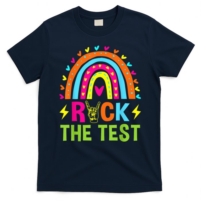 Rock The Test Rainbow Testing Day Motivational Teacher T-Shirt