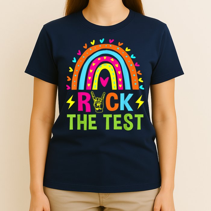 Rock The Test Rainbow Testing Day Motivational Teacher T-Shirt