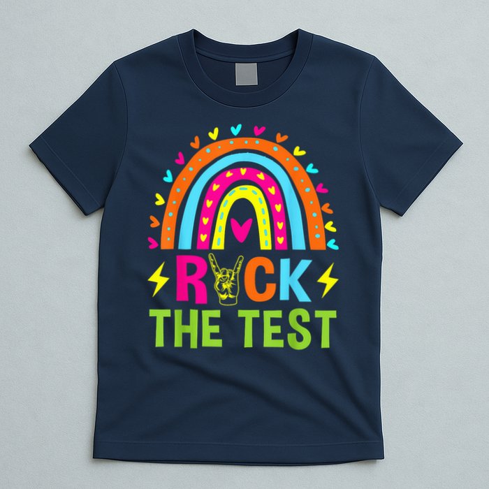 Rock The Test Rainbow Testing Day Motivational Teacher T-Shirt