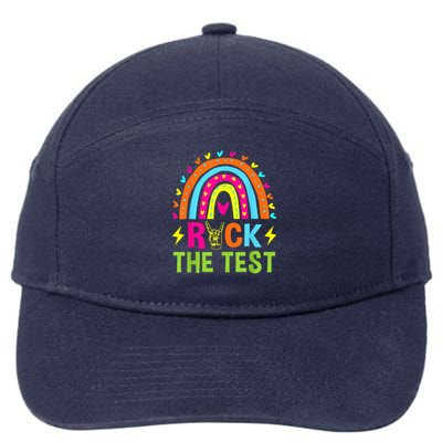 Rock The Test Rainbow Testing Day Motivational Teacher 7-Panel Snapback Hat