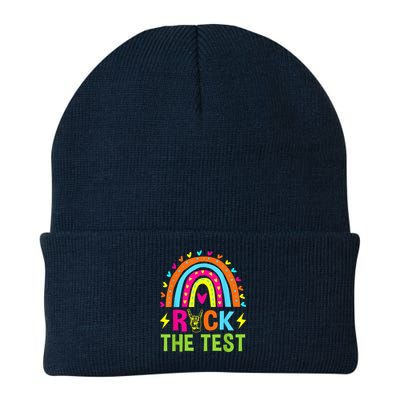 Rock The Test Rainbow Testing Day Motivational Teacher Beanie