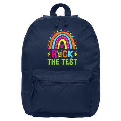Rock The Test Rainbow Testing Day Motivational Teacher 16 in Basic Backpack