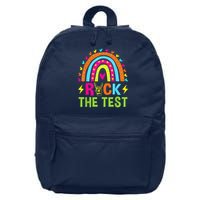 Rock The Test Rainbow Testing Day Motivational Teacher 16 in Basic Backpack