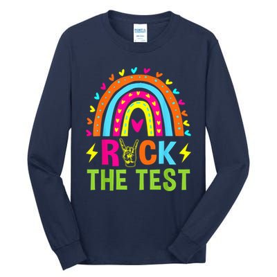Rock The Test Rainbow Testing Day Motivational Teacher Tall Long Sleeve T-Shirt