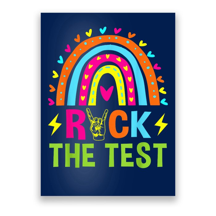 Rock The Test Rainbow Testing Day Motivational Teacher Poster